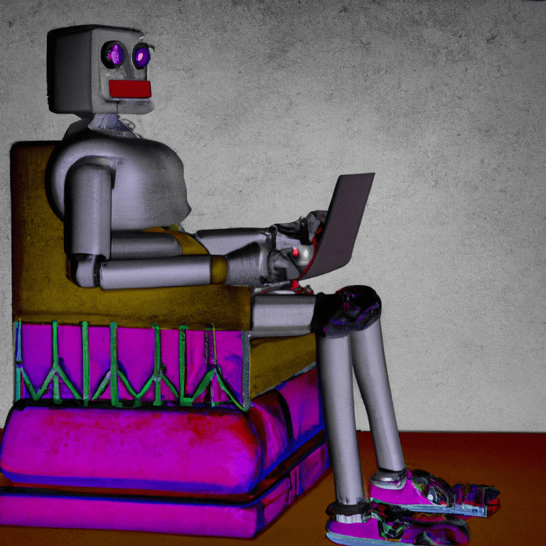 Robot on laptop