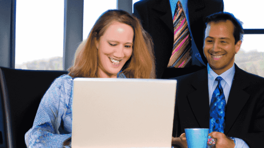 An image of a diverse group of professionals working together in an office setting.